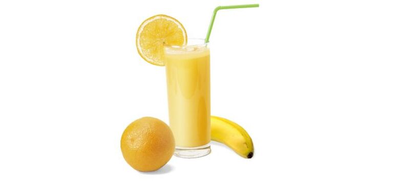 smoothie met banaan en sinaasappel om te drinken dieet